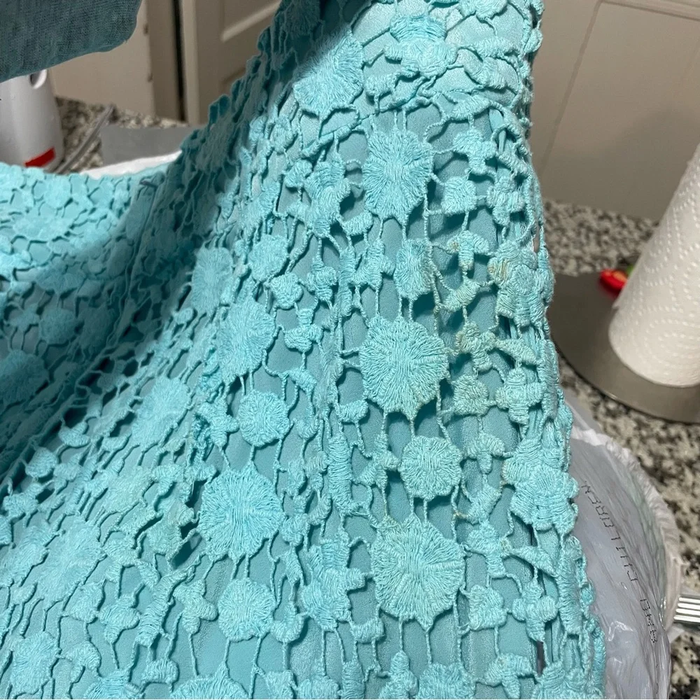 Roberto Cavalli ‘Class’ Turquoise Lace Crochet Pencil Skirt Size 14 (IT 48) - Picture 5 of 12